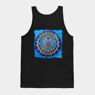 Tree of Life mandala in blue - Renate van Nijen Tank Top